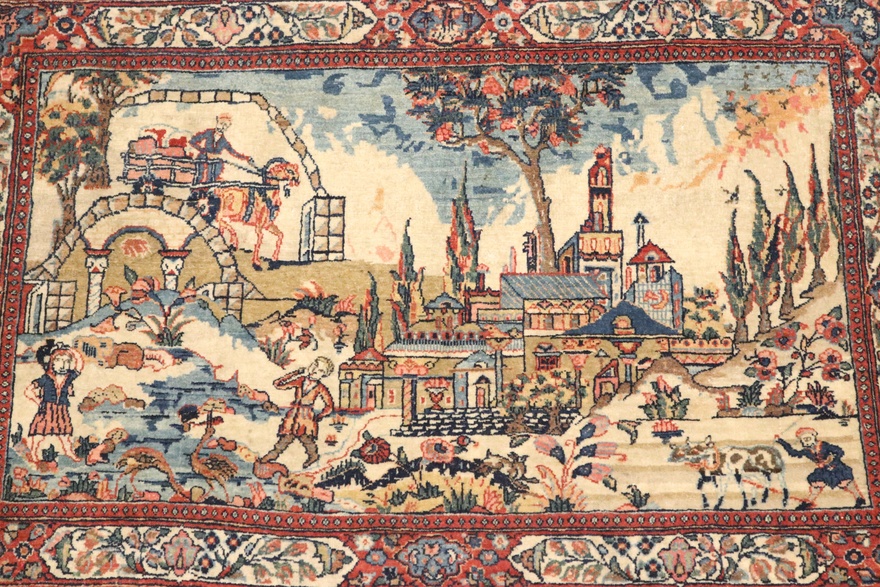 Antique Kashan Carpet  80x55