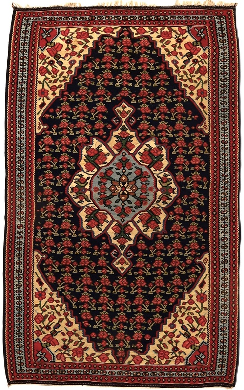 Antique Kilim Senneh Carpet  196x121