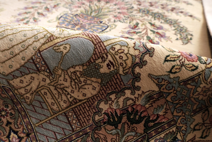 Qom by Yaqut Silk Carpet 157x101