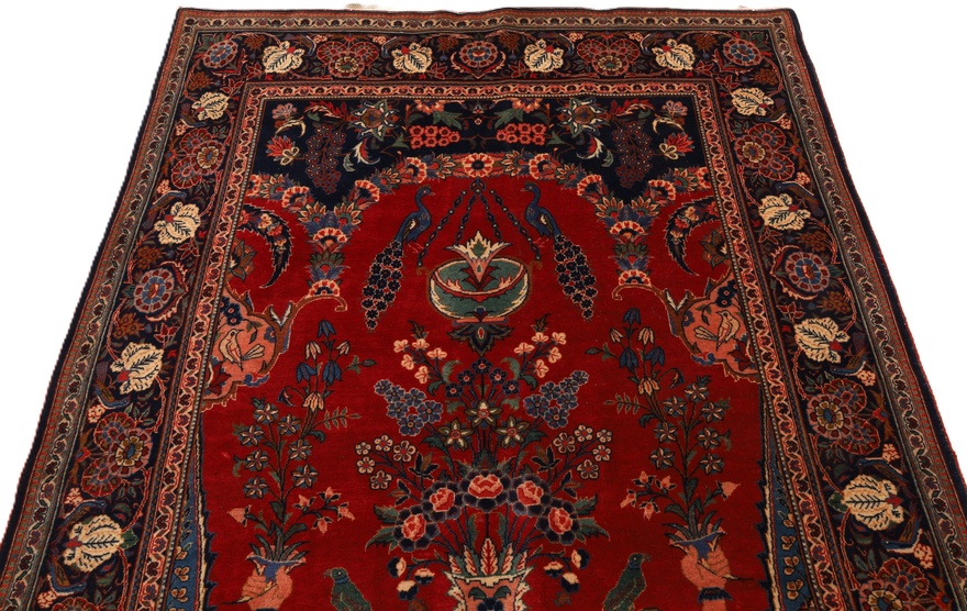 Antique Kashan Carpet 197x127