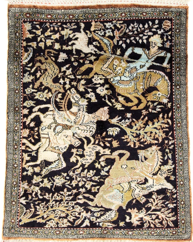 Qom Silk Carpet  72x56
