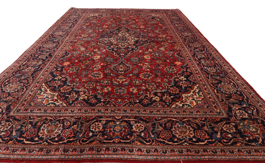 Antique Kashan Carpet 213x138