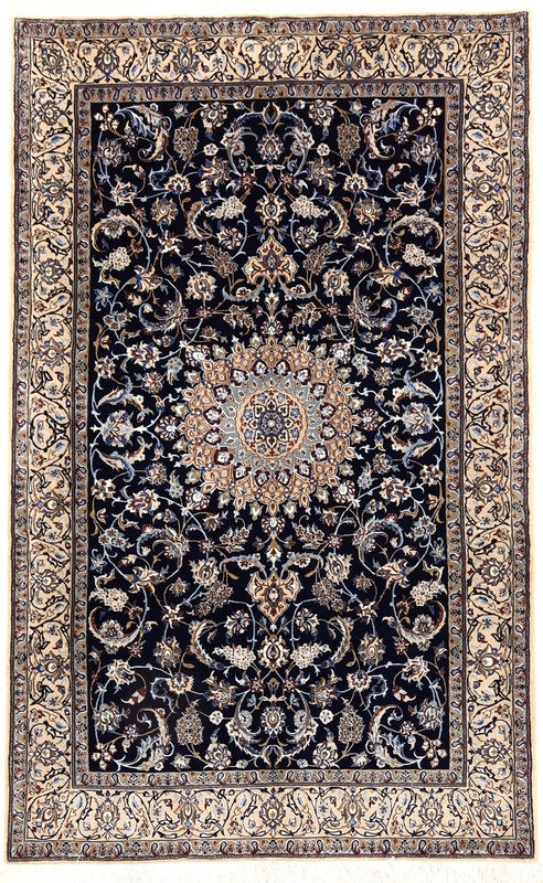 Nain 6La carpet – dark blue handwoven  205x128