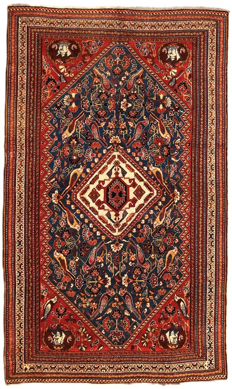 Antique Ghashghai Carpet 243x145