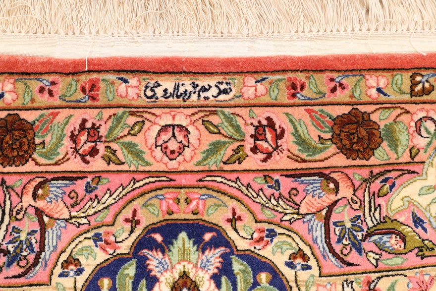 Isfahan  oruje  Silknkette Carpet  170x109