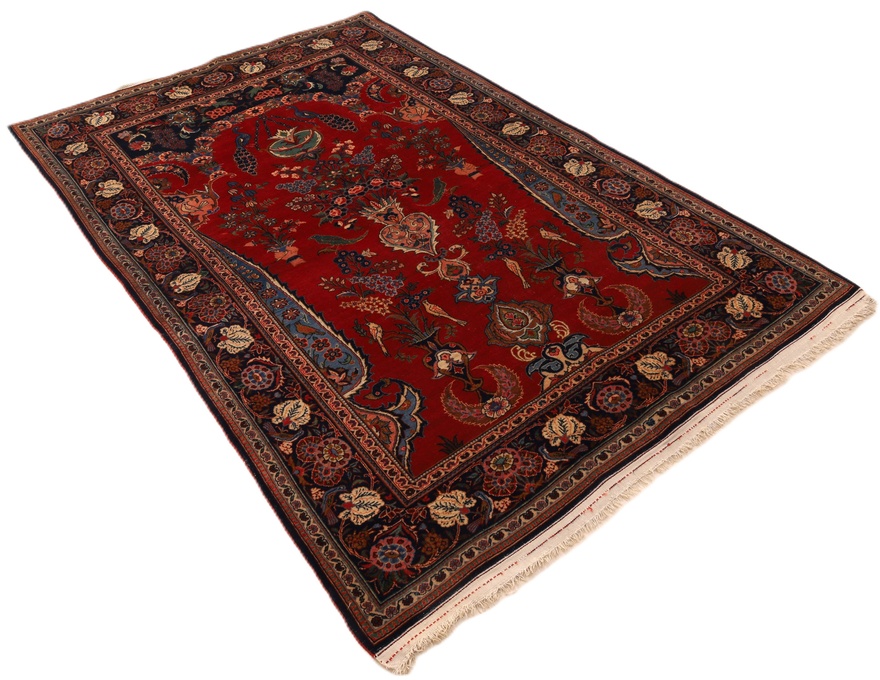 Antique Kashan Carpet 197x127