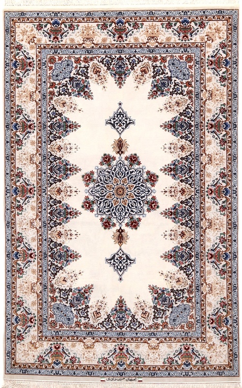 Isfahan Davari Silk Warp carpet 203x130
