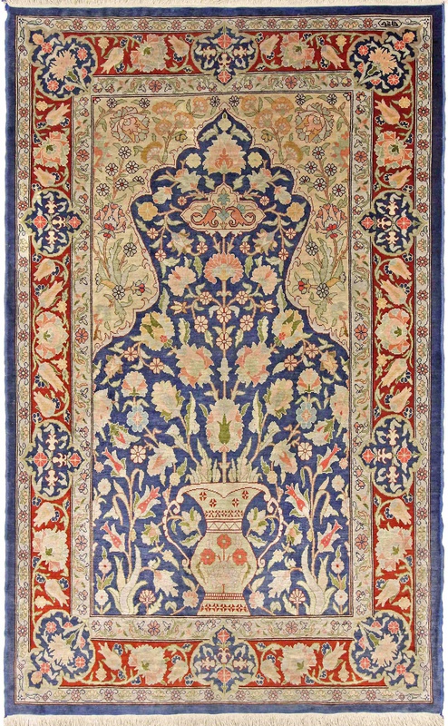 Antique Hereke Silk Carpet 110x68