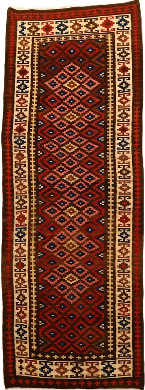Antique Kilim Fars Carpet  316x118