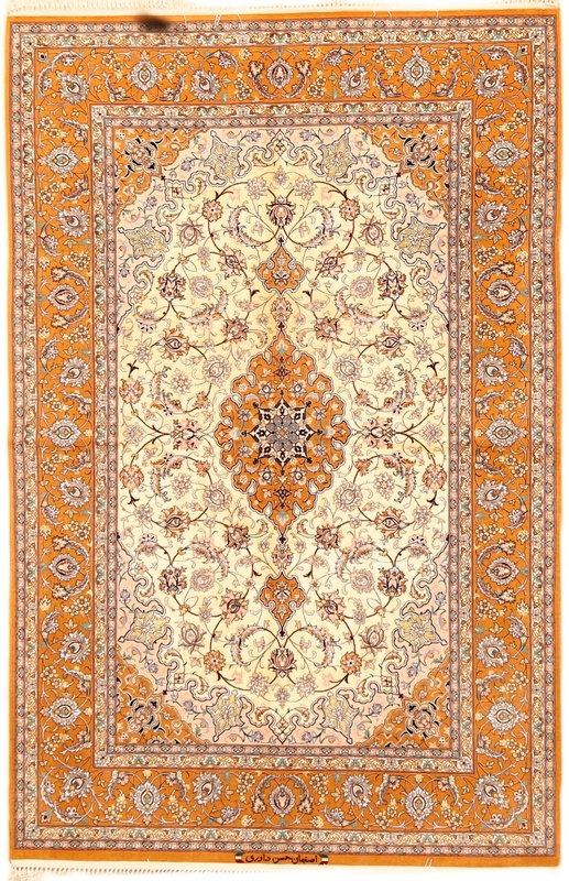 Isfahan Davari silk floor Silk carpet 200x130