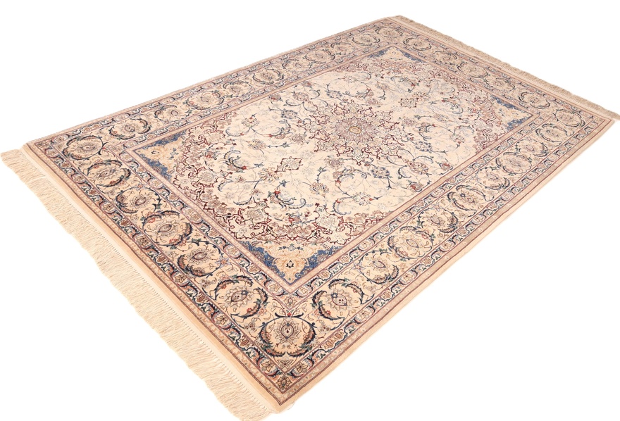 Isfahan Signed Davari Silk Warp Carpet 227x150