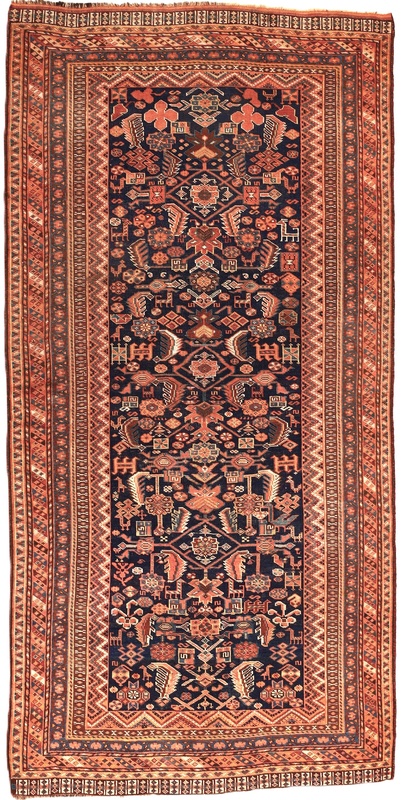 Antique Ghashghai Carpet  216x107