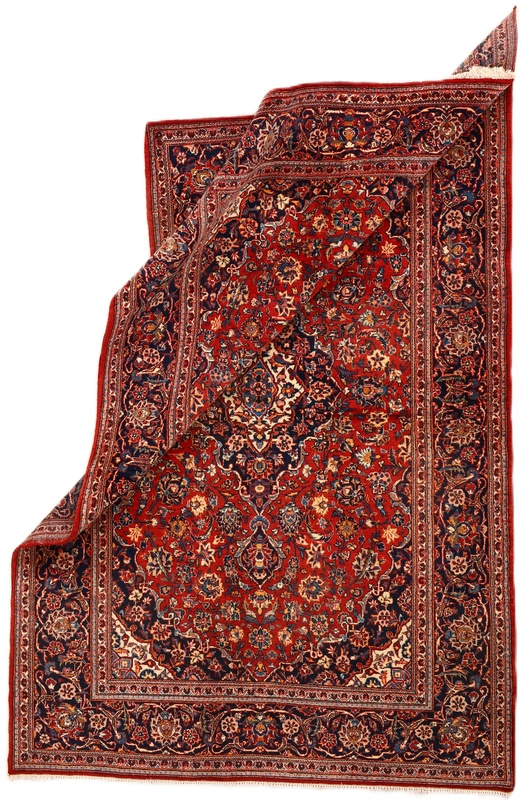 Antique Kashan Carpet 213x138