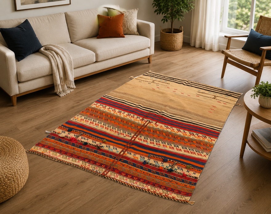 Antique Kilim Fars Carpet  171x125