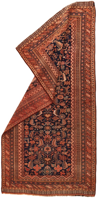 Antique Ghashghai Carpet  216x107