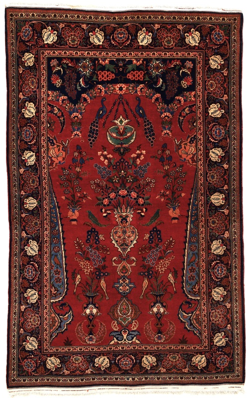 Antique Kashan Carpet 197x127