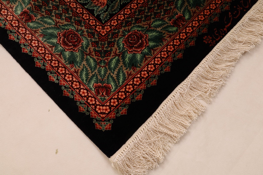 Qom Mahmoud Rajabi design silk carpet 125x78