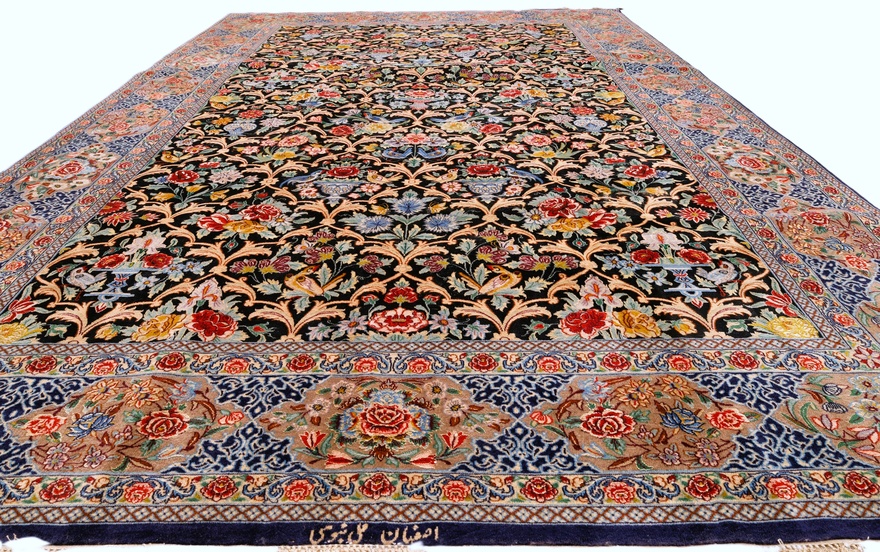 Isfahan Nabave Silknkette Carpet  298x194