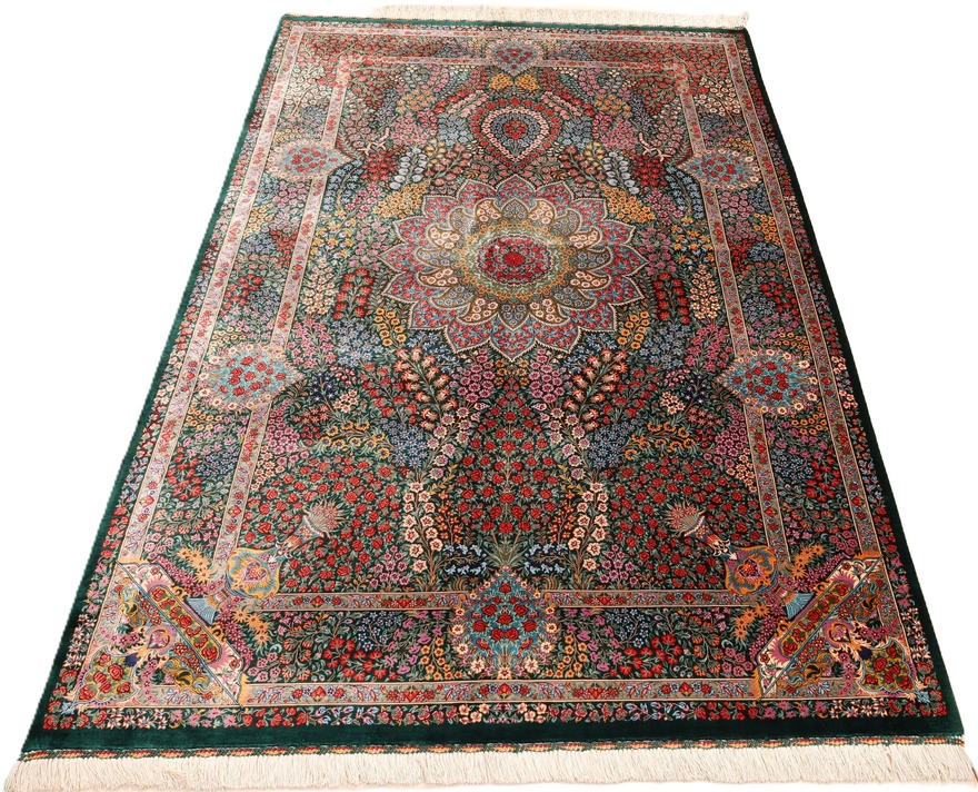 Qom Silk HajjHosseini Carpet 205x138