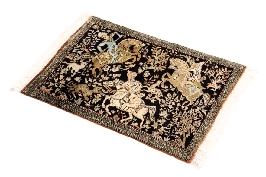 Qom Silk Carpet  72x56