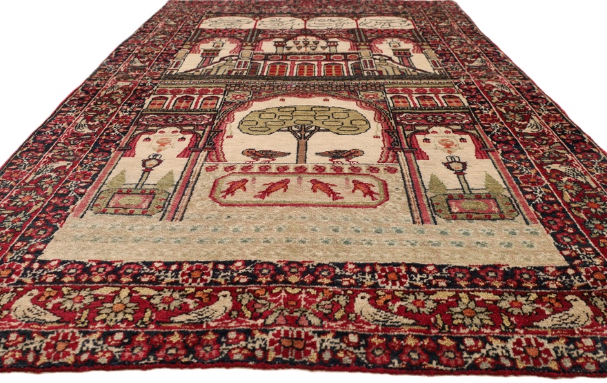 Antique Kerman Carpet 129x80